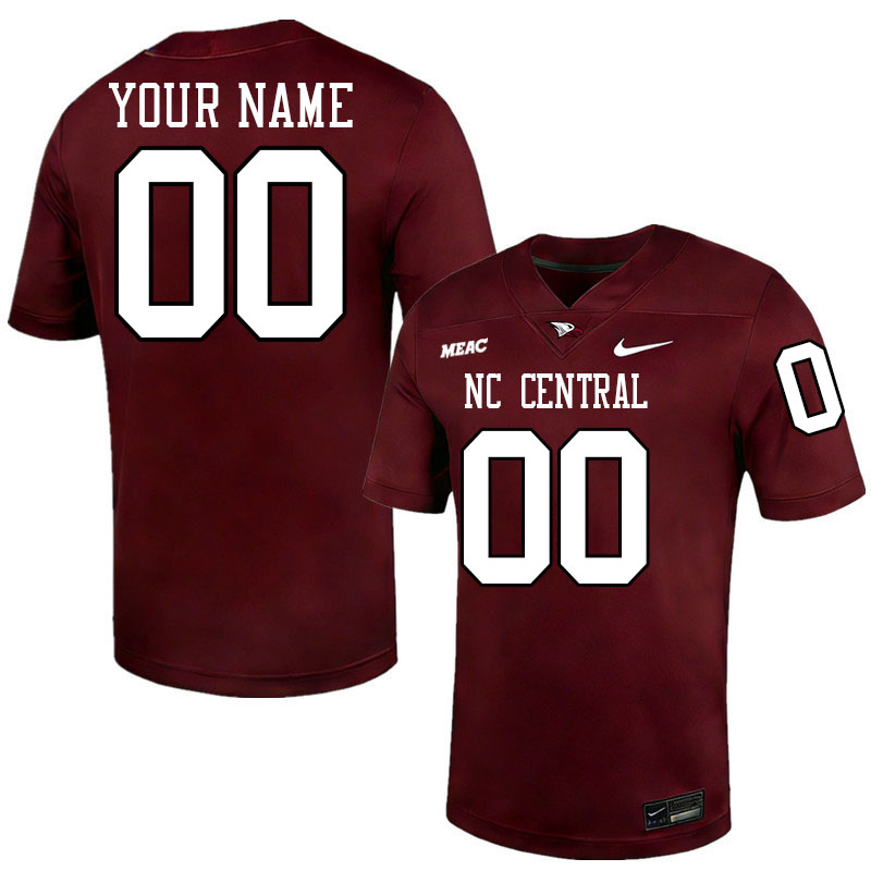 Custom North Carolina Central Eagles Name And Number Football Jerseys-Black